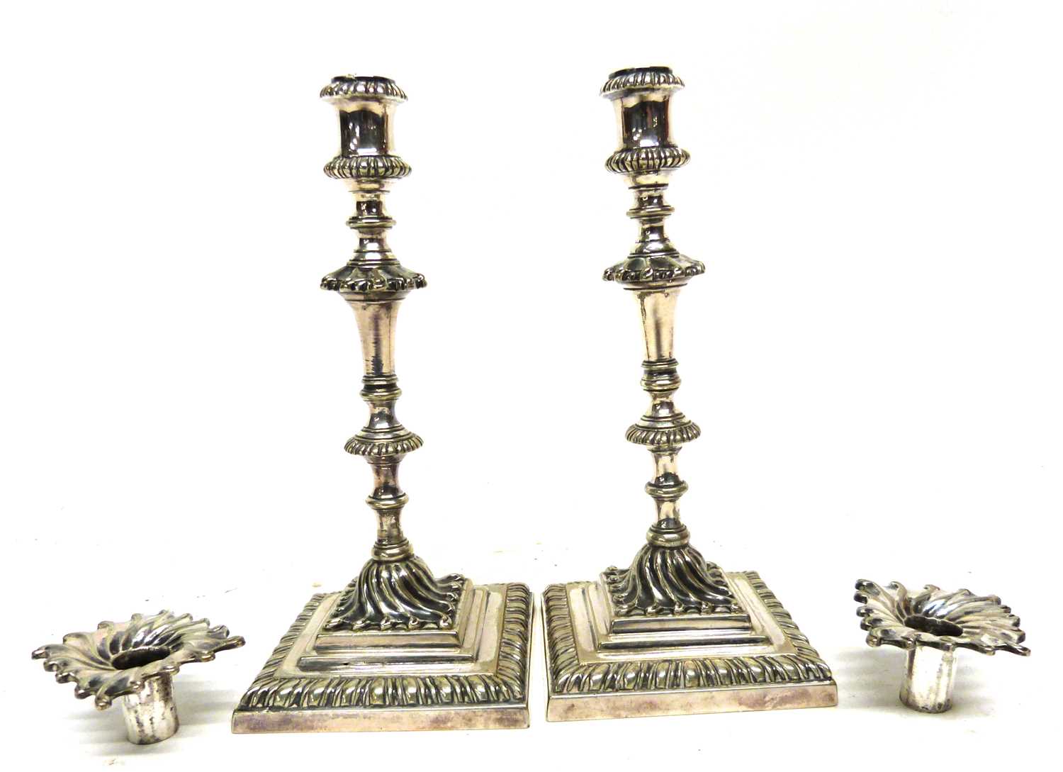 Small pair of silver plated candlesticks - Image 2 of 3