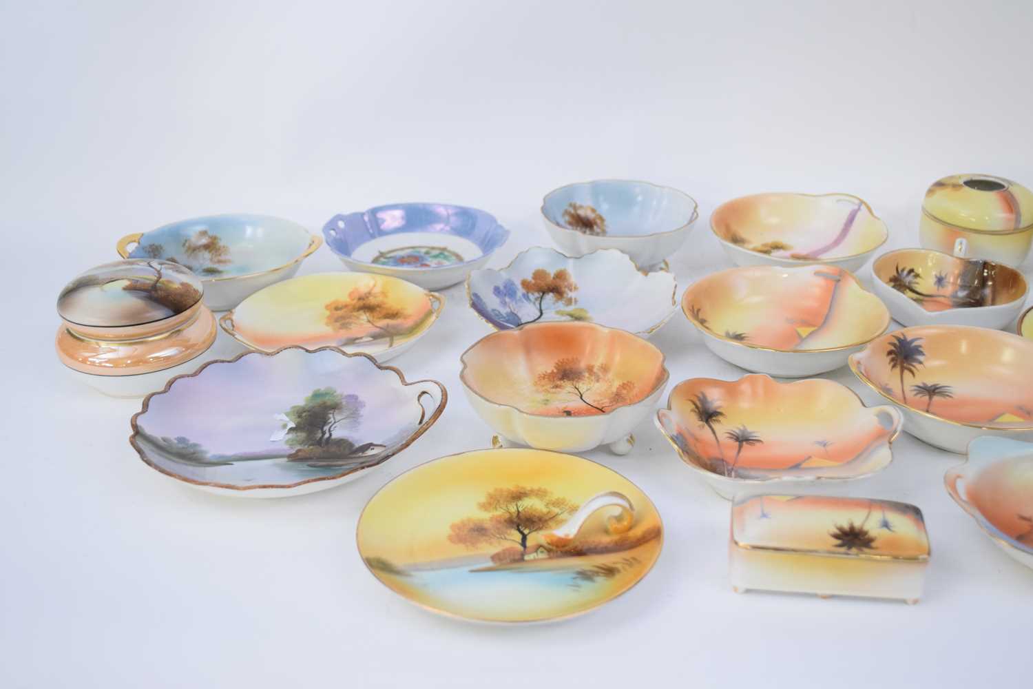 Quantity of Noritake wares, some with landscape designs in typical colours, further landscape - Image 3 of 4