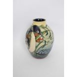 Moorcroft vase with tube lined decoration of two ducks, 22cm high