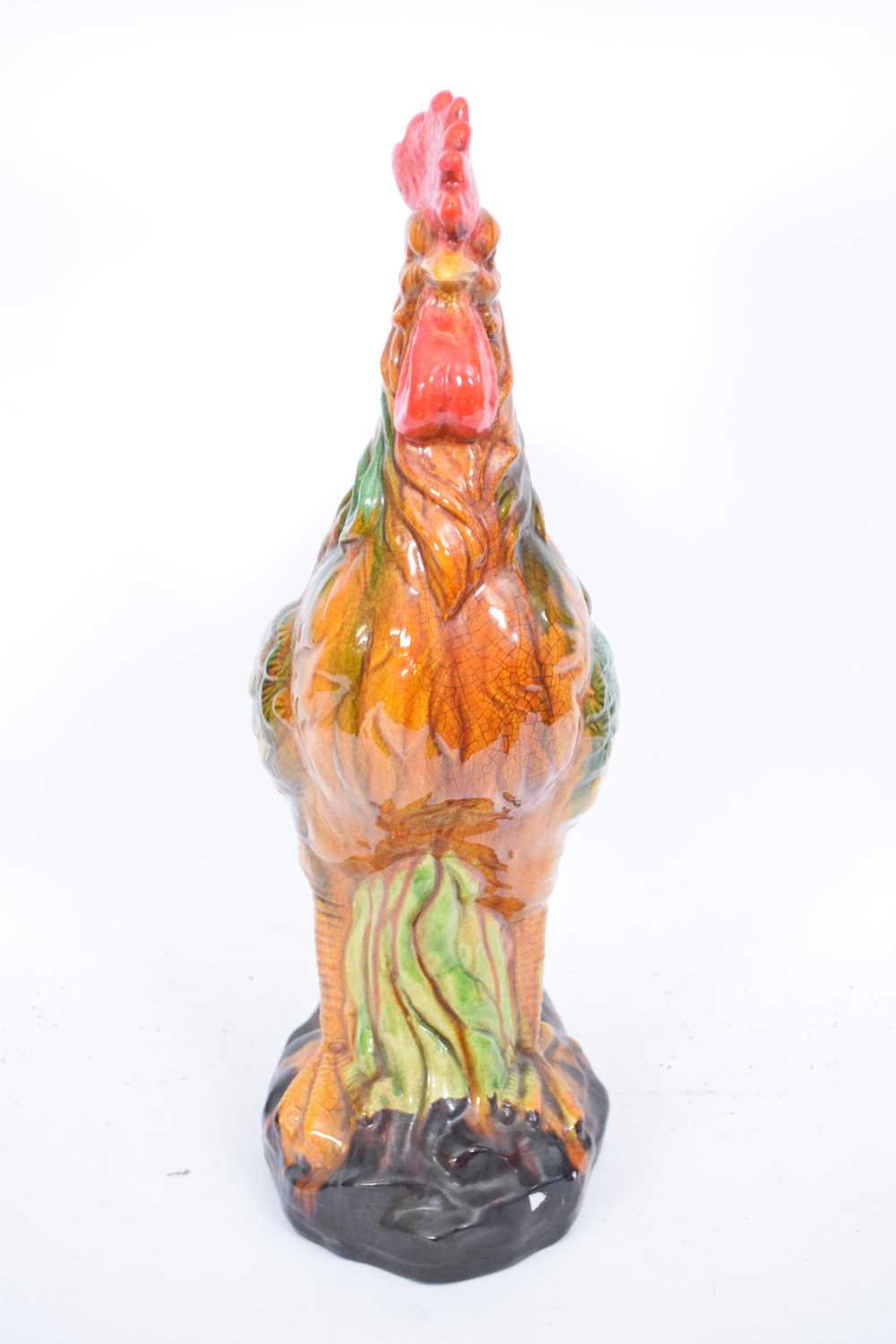 Large ceramic model of a chicken in Majolica glazes - Image 2 of 3