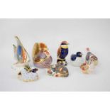 Quantity of Royal Crown Derby paperweights including a chicken