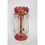 Ruby table lustre with gilt floral design