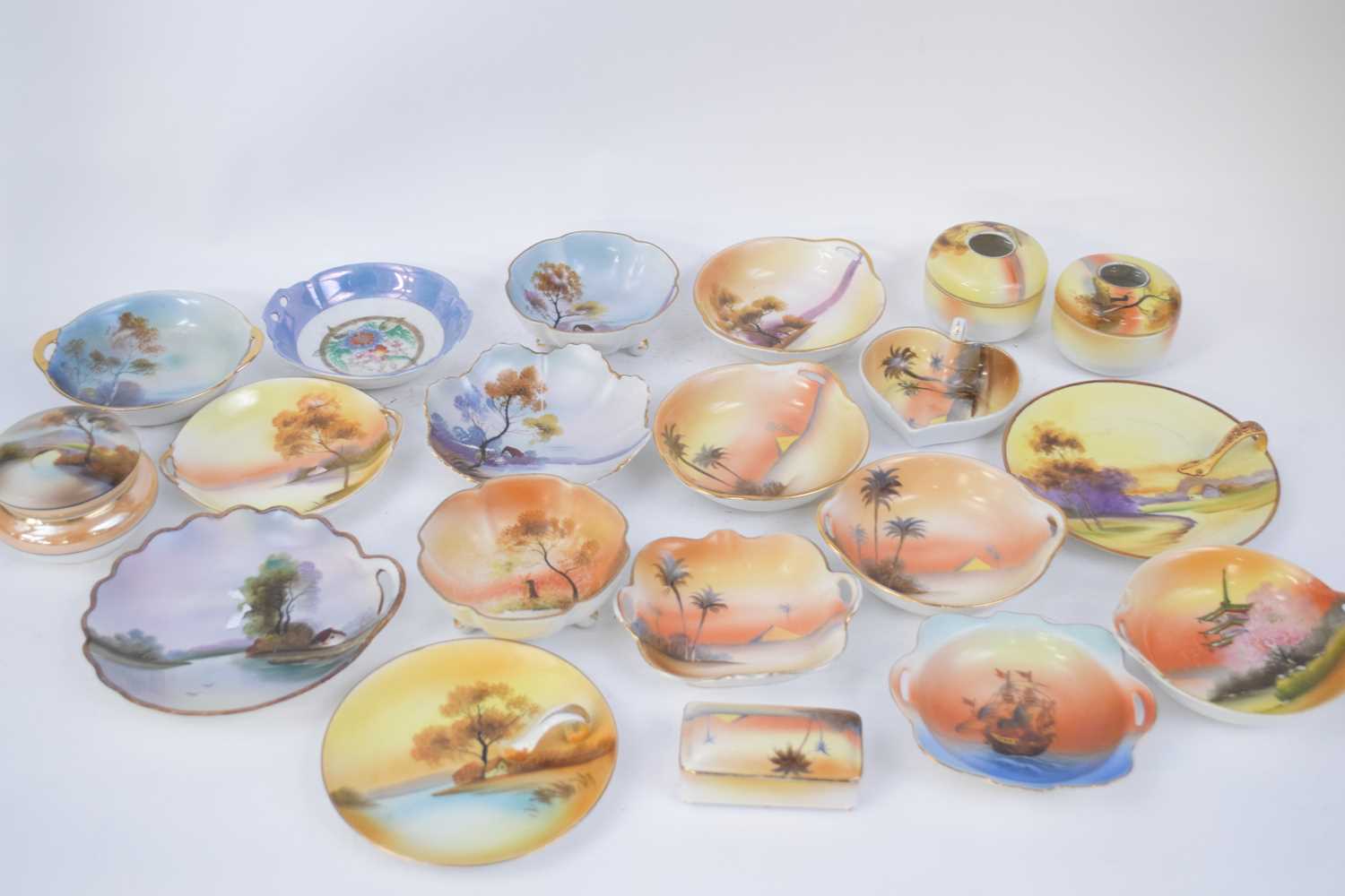 Quantity of Noritake wares, some with landscape designs in typical colours, further landscape - Image 2 of 4