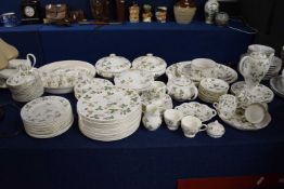 Extensive Wedgwood dinner service and tea and coffee set in the Wild Strawberry pattern comprising