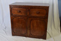 Victorian mahogany secretaire cabinet of deep secretaire drawer fitted with multiple small