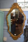 20th century gilt wood framed mirror of arched form, 27cm high