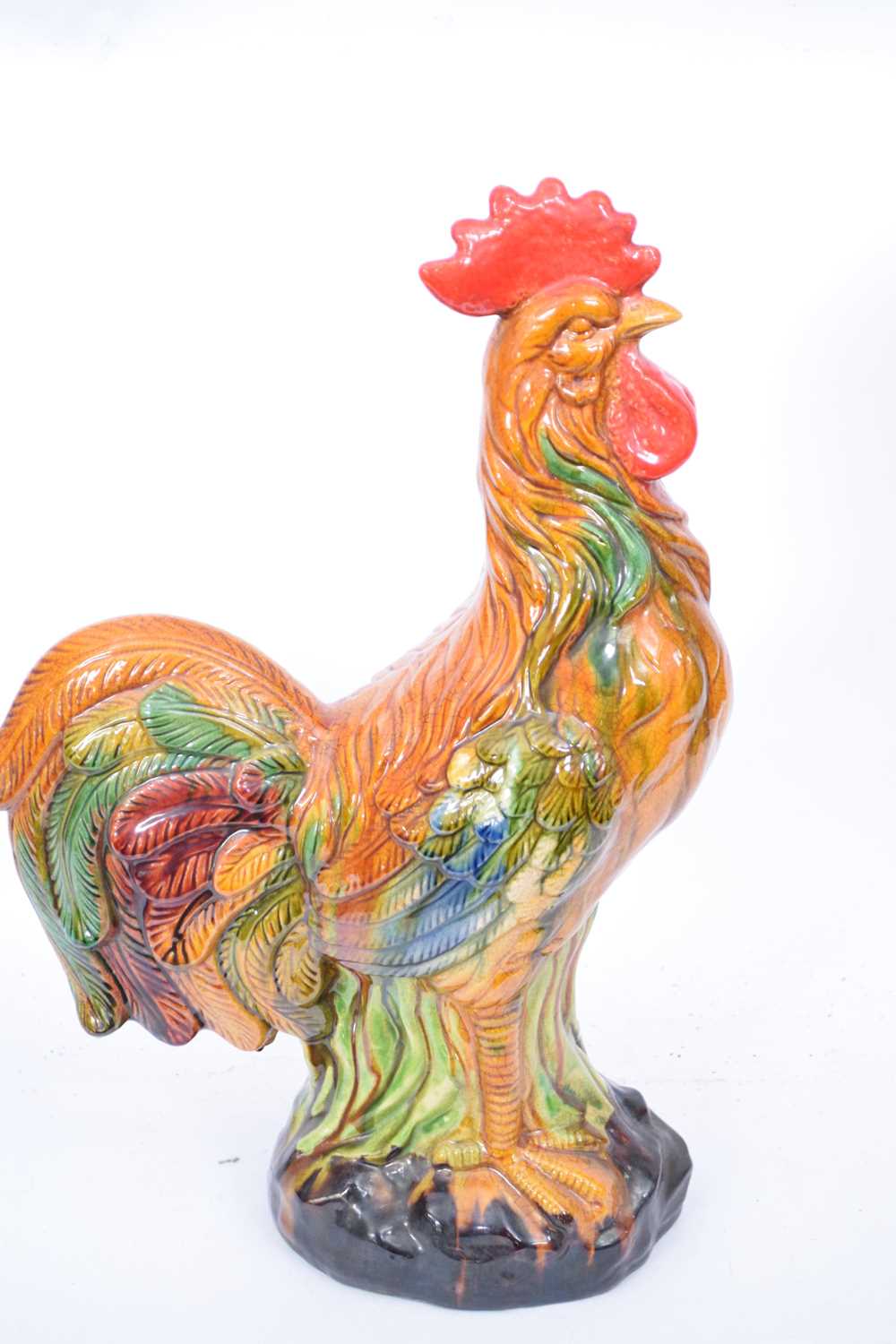 Large ceramic model of a chicken in Majolica glazes - Image 3 of 3