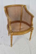 Giltwood framed Bergere chair, 79cm high