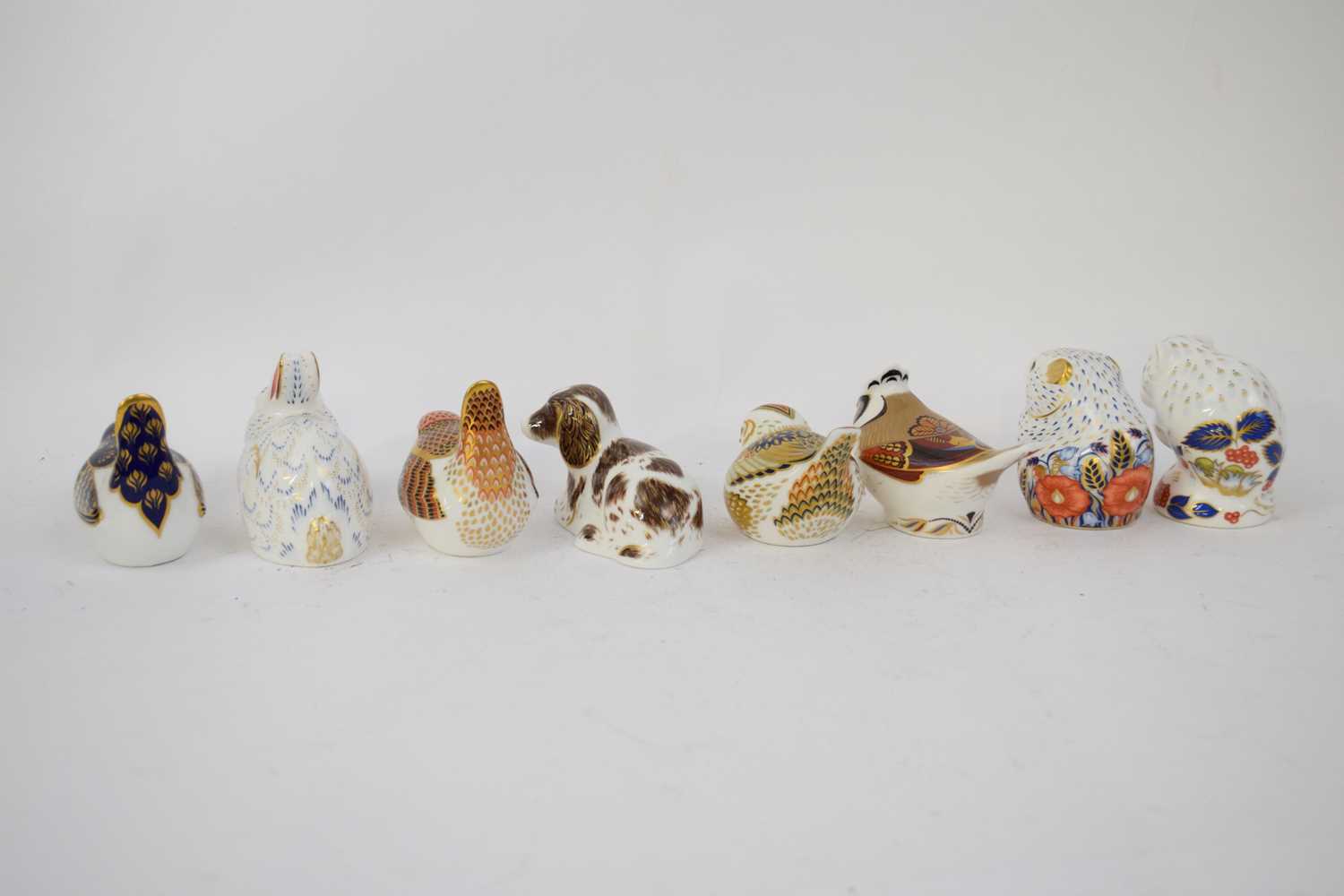 Group of Royal Crown Derby paperweights including models of a mouse, various birds and a rabbit (8) - Image 3 of 3