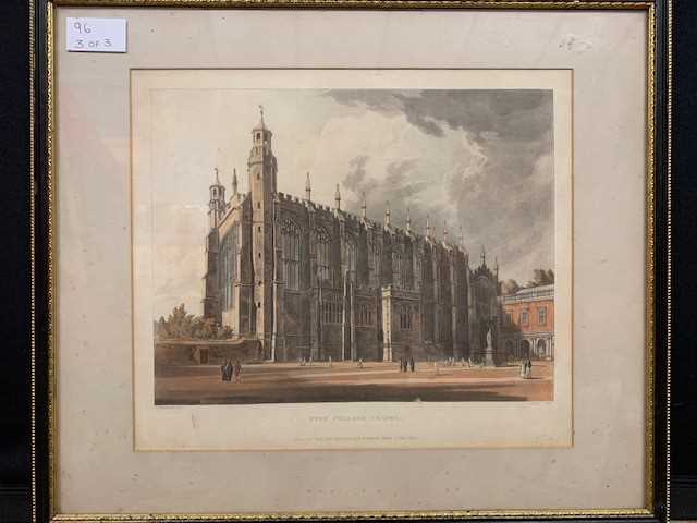 Three hand-coloured aquatint views of Eton College, by Black after William Westall - Image 3 of 3