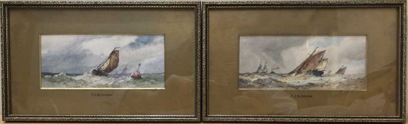 Frederick James Aldridge (British 19th Century), Pair of sailing trawlers and other shipping in