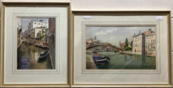 Geoffrey G. Read (British, Contemporary) A pair of Venetian Landscapes; 'Accademia Bridge' and '