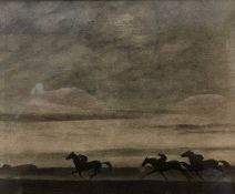 Follower of Edward Seago (British 20th Century), Galloping horses at daybreak, bears inscription