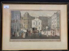 "Place St Michel - Palais Imperiale", Vienna, hand colooured Aquatint by Postl, 1810.