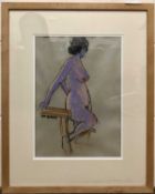 Leslie Burton (British, Contemporary), Study of a nude, pastel sketch, signed. Framed and glazed.