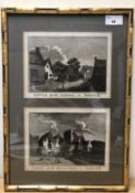 J. Wooding (British 18th Century), A pair of landscape engravings of Castle Acre, Norfolk. Framed