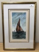 Frazer Price (British, Contemporary), Shipping heading to port, watercolour, signed. Framed and