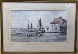 Jason Partner (British 20th Century), Harbour Scene at low tide. Framed and glazed.19 x 16insQty: 1