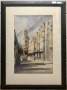 Barbara White (British, Contemporary): All Saints Church, Oxford, watercolour, signed, framed and