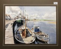 C. C. Turner, British, Contemporary, Fraserburgh harbour, watercolour, signed, unframed.14.5 x