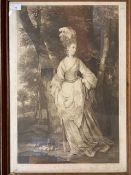 Mezzotint protrait, "Mrs Carmac", after Reynolds.