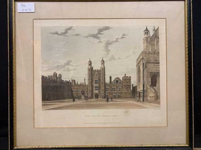 Three hand-coloured aquatint views of Eton College, by Black after William Westall - Image 2 of 3