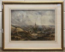 Henry Bright (British, 19th Century), View from Mousehold Heath, Norwich. Watercolour, signed,