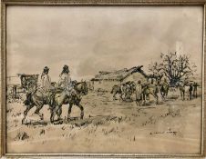 Enrique Castells Capurro (Uruguyan, 20th Century), Ranchers on horseback10.5 x 13insQty: 1