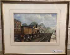 Graham Williams (British, Contemporary), Hillington Station, Norfolk. Pencil, watercolour, signed.