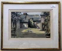 Frazer Price (British Contemporary), A farmyard scene, watercolour, signed. Framed and glazed8.5 x