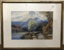 British, Late 19th/Early 20th Century, Scottish lake scene, watercolour on board, framed and