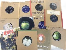 A large collection of over 100 original 7” singles including titles by the Kinks, Beach Boys, Jimi