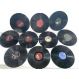 His Masters Voice book of 12 early 78 rpm records with a box of similar records. Approx 40.