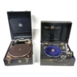 An Antoria portable gramophone in excellent condition plus another example (a/f) bearing the