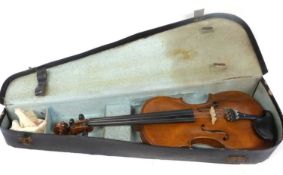 A violin, maker unknown in a hard case