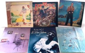 Six ELTON JOHN LPs including three double albums (G to VG+)