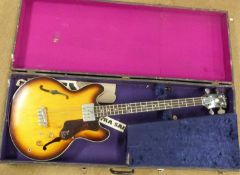 An original c.1964 GIBSON EPIPHONE ‘RIVOLI’ EBV232 bass guitar. As made popular by the beat groups