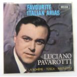 LUCIANO PAVAROTTI A signed 7” single with the words ‘From Luciano to Miss Ward with Love, 1965’.