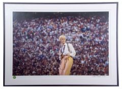 DAVID BOWIE Onstage in Edmonton, 1983. Measures 26 by 37”. Denis O’Regan is an English