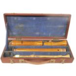 An antique recorder in wooden case by Johannes Adler and another example by Schotts.