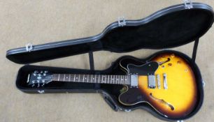 A modern GIBSON EPIPHONE electric guitar, model DOT VS. Comes in a hard carry case.