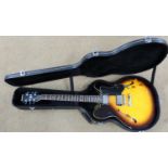 A modern GIBSON EPIPHONE electric guitar, model DOT VS. Comes in a hard carry case.