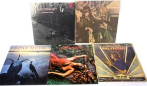 A pack of five LP’s to include ROD STEWART ‘Gasoline Alle’y (Vertigo Swirl, 6360 500), ROXY MUSIC ‘