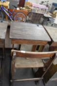 VINTAGE OAK SCHOOL DESK AND CHAIR