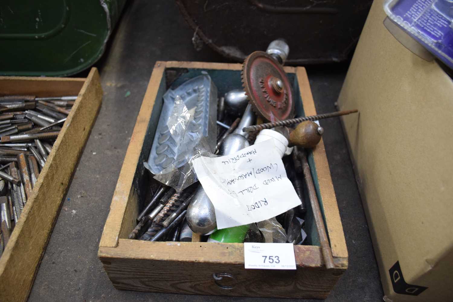 BOX OF MIXED DRILL BITS ETC