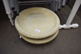 TWO CIRCULAR BIRD BATHS