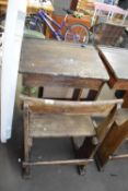 VINTAGE OAK SCHOOL DESK AND CHAIR