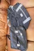 SMALL BLACK LEATHER CASE TOGETHER WITH A FURTHER SPORTS BAG (2)