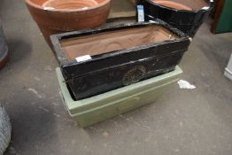 TWO RECTANGULAR PLANTERS MARKED 'HERITAGE GARDEN POTTERY'