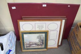 MIXED LOT PICTURE FRAMES, FRAMED PRINTS AND A PORTAPUZZLE FOLDER